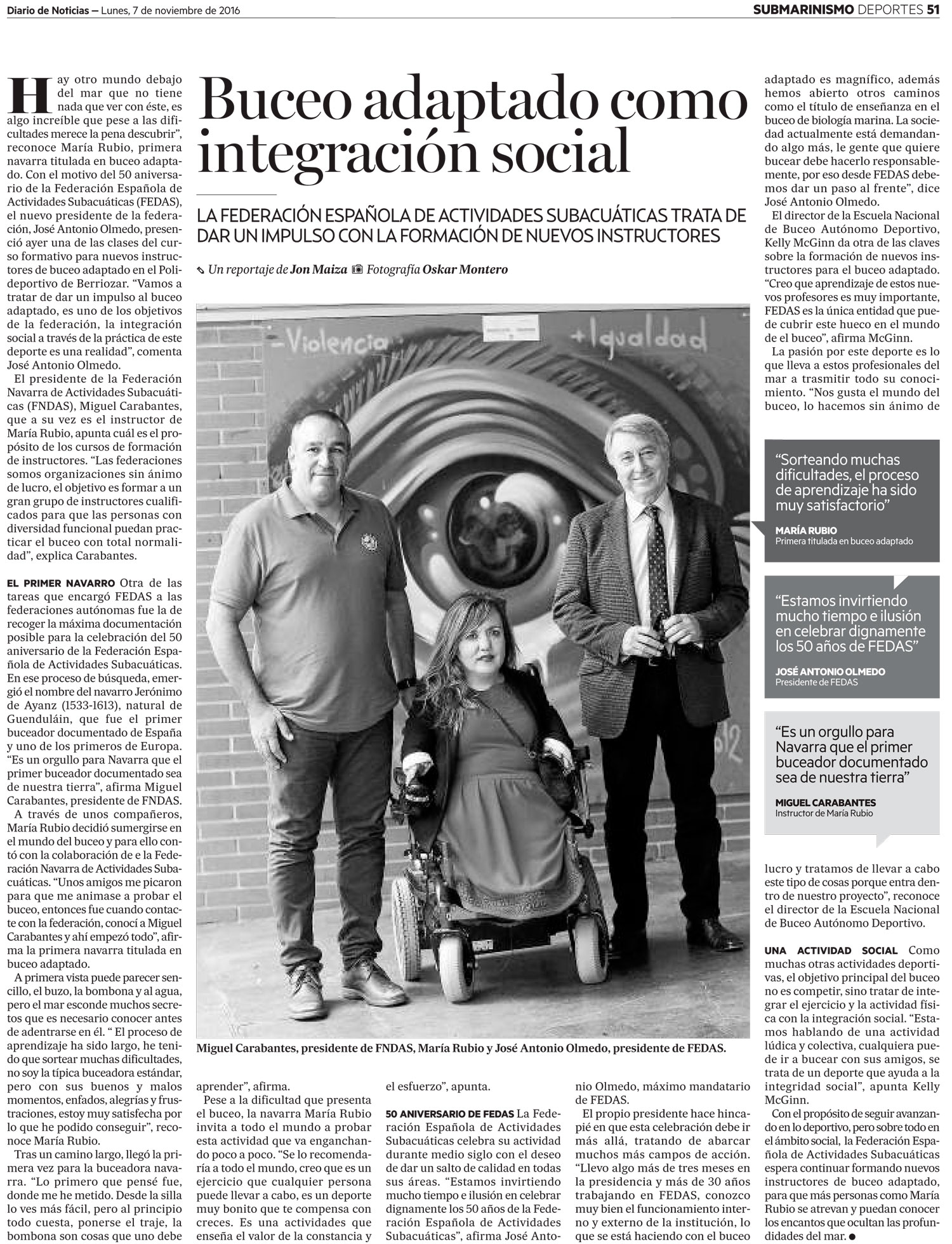 Curso de instructor y acompañante de Buceo Adaptado